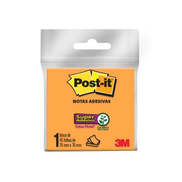 Imagem de Bloco Adesivo Post It 3M Laranja 76x76mm 45 Folhas