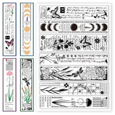 Imagem de 1 folha de carimbos transparentes de plástico PVC, carimbo de silicone retangular personalizado, carimbos transparentes para fazer álbuns de fotos faça você mesmo, cartões decorativos, 21 x 14,8 cm