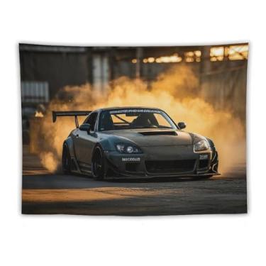Imagem de HouLaiZhe JDM Tapeçaria para carro esportivo Drift S2000 Jdm modificação para pendurar na parede quarto decoração de casa tapeçarias estética piquenique decoração de parede arte de parede para