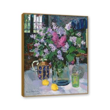 Imagem de Moldura de teca. Arte de parede em tela de especiarias coloridas e colher de tempero | Decoração de cozinha vintage | Arte moderna para casa e sala de jantar. B91. 80 x 105 cm - 31,5 x 41,3 pol