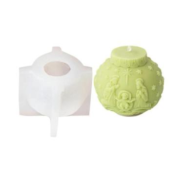 Imagem de Molde De Silicone Para Velas De Natal Em Formato De Floco De Neve E Al