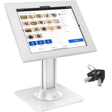 Imagem de AboveTEK Suporte de segurança para tablet quiosque de mesa antirroubo, suporte giratório de 360° - branco