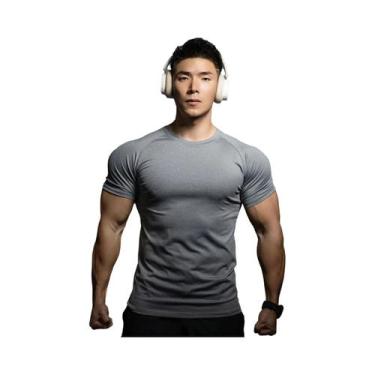 Imagem de Camiseta Esportiva Masculina De Secagem Rápida Para Corrida E Academia