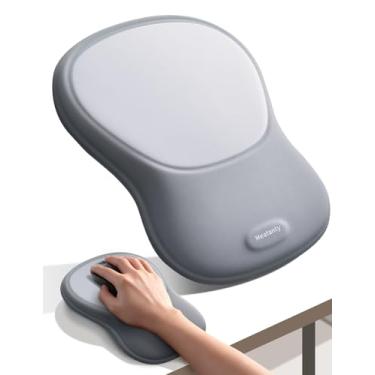 Imagem de Meatanty Mouse pad com descanso de pulso, suporte de pulso ergonômico para mouse, acessórios de computador, tapete de mouse de mesa, espuma viscoelástica macia, alívio da dor nas mãos, almofada