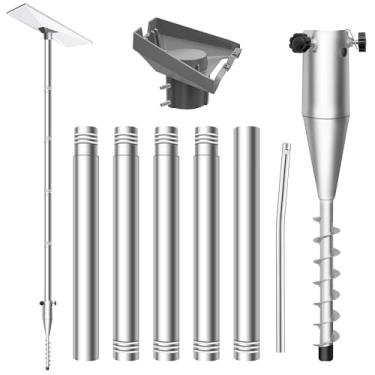 Imagem de NovaKits Kit de montagem de poste de aterramento Starlink Gen 3 de 3 m, haste durável de 3 cm de diâmetro, kit de montagem Starlink com adaptador de tubo Starlink Gen 3 e âncora de aterramento sem