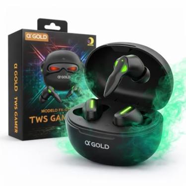 Imagem de Fone de Ouvido Gamer A’Gold FN-B48 TWS Bluetooth 5.4 | Baixa Latência Zero Delay | Microfone HD e Cancelamento de Ruído IA | Bateria 8h com Estojo LED Robótico | Som Imersivo para Jogos e Música