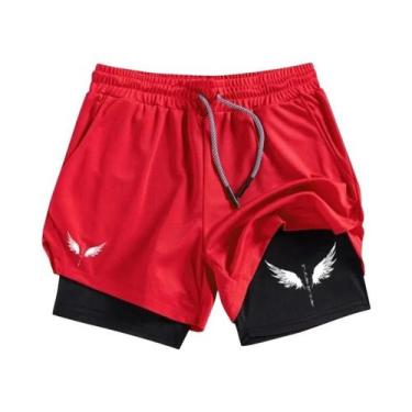 Imagem de Shorts Masculinos De Secagem Rápida Para Corrida Com Bolso Para Celula