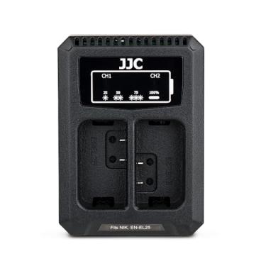 Imagem de JJC Carregador de bateria EN-EL25 USB com compartimento duplo para câmeras Nikon Z50 II Z50II Z50 Z 50 Z30 Z 30 Zfc Z fc, carregador de bateria MH-32, com proteção contra superaquecimento e sobrecarga