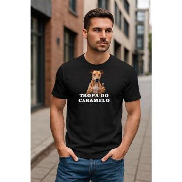 Imagem de Camiseta Dog Caramelo Estampa Divertida  Tropa do Caramelo  Unissex Al