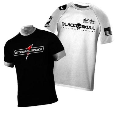 Imagem de Kit 2x Camisa Branca Black Skull + Camisa Preta Integralmedica - Black