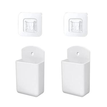 Imagem de Suporte de controle remoto de parede, 2 peças de suporte de controle de reprodutor de mídia, ar-condicionado e organizador de TV para mesa de cabeceira em casa, escritório, armazenamento de material