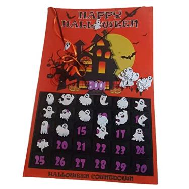 Imagem de Calendário de Advento Halloween Contagem Regressiva Removível Decoração Suspensão em Feltro Ótima Ferramenta para Casa Fácil Usar Prático Alto Qualida