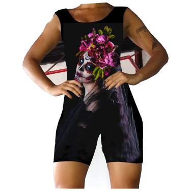 Imagem de Macaquinho Rash Guard Curta com Short - 1053 - Academia Fitness Muay Thai MMA - P