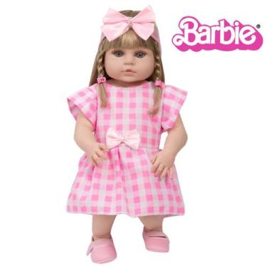 Imagem de Bebe Reborn Menina Loira Baby Alive Vestido Barbie Rosa - Cegonha Rebo