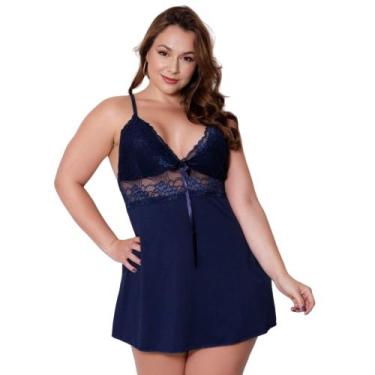 Imagem de Camisola Sensual Plus Size de Renda Sem Bojo Linha Noite Pijama Verão 