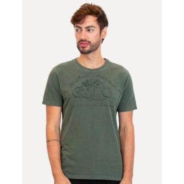 Imagem de Camiseta Ellus Masculina Cotton Fine Old School Verde Escuro-Masculino