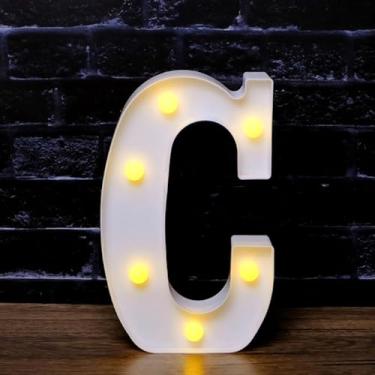 Imagem de Luzes LED para letreiro - Letreiros de alfabeto personalizáveis para casa, casamento, decoração de festa de aniversário e decoração de parede