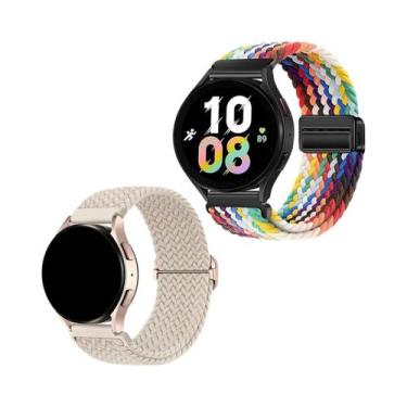 Imagem de Pulseira Magnética 2 Peças Laço Trançado Elástico De Nylon Para Relógi