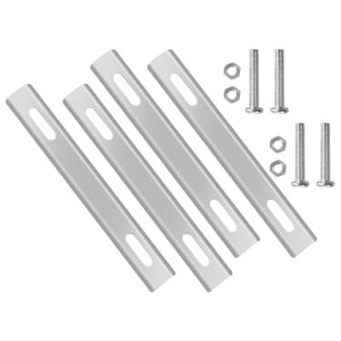 Imagem de menolana Conjunto de 4 placas de fixação para cesto traseiro de bicicleta, ferragens para montagem do cesto, fácil de instalar, peças de reposição resistentes