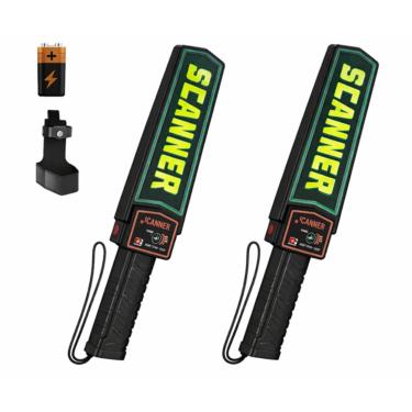 Imagem de Konohan 2 peças de detector de metais portátil varinha scanner de segurança de alta sensibilidade varinha de segurança detector de metal portátil ajustável alerta sonoro localizador de unhas para