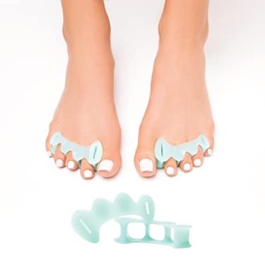 Imagem de Pedi Peach Separadores de dedos pedaleiros para joanetes, dedos de martelo ou alívio da fascite plantar (grande)