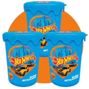 Imagem de Slime Gelelé Hot Wheels  Kit com 3 Potes Divertidos e Coloridos Infant