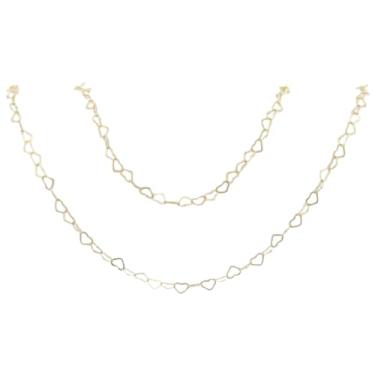 Imagem de Corrente Feminina Coração Ouro 18K 750 50cm Espessura 3mm Certificado de Garantia