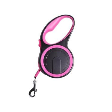 Imagem de Coleira retrátil de nylon durável de 3/5/8 m com guia de extensão automática 、 Corda de caminhada para cães grandes (rosa, 8 m - 50 kg)