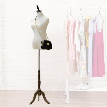 Imagem de Alfaiates Femininos Manequim Forma De Vestido Feminino Manequim Torso Corpo, Altura Ajustável 120cm-182cm Exibição De Roupas Alfaiates Torso De Costura Manequim Para Exibiç, Brown, B