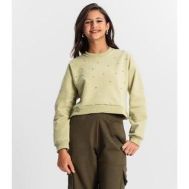 Imagem de Blusão Juvenil Feminino Em Moletom Minty Verde-Feminino