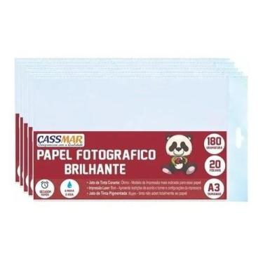 Imagem de Papel Fotográfico 180g A3 Cassmar 20 fls