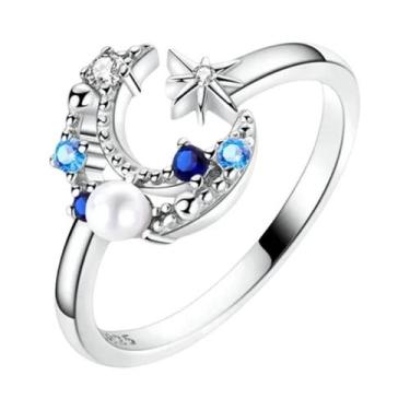 Imagem de Anel Feminino De Prata Esterlina 925 Com Caveira, Laço, Coroa, Coração