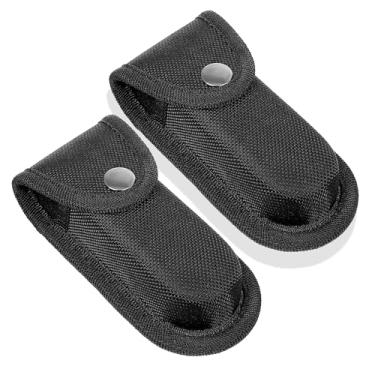 Imagem de 2 peças de bainha de nylon para canivete de bolso de 12 cm, bolsa multiferramentas, dobrável, com fecho de pressão, alça para cinto de transporte, capa multiferramenta universal para uso externo ou