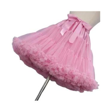 Imagem de Saia De Tule Plissada Em Camadas Branca E Preta Para Mulheres, Saia Pu