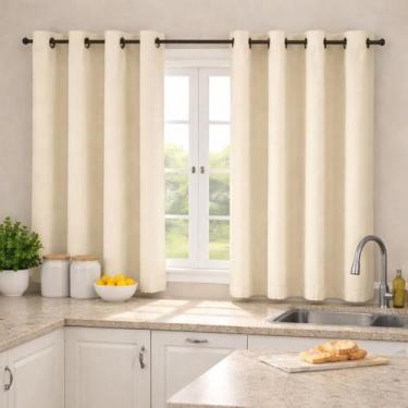 Imagem de Cortina Blackout Lisa Cozinha 2,40 X 1,40 Térmica E Moderna - Malu Enx