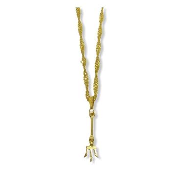 Imagem de Corrente Com Pingente Exu Tridente 3,40 Cm Dourado