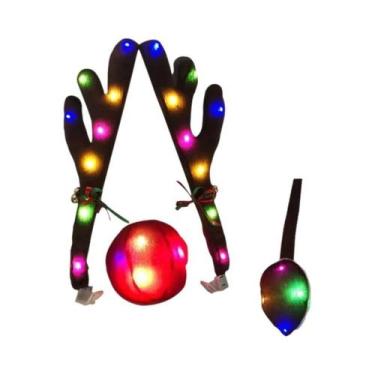 Imagem de Chifres De Rena LED Luminosos Para Decoração De Carro De Natal, Acessó