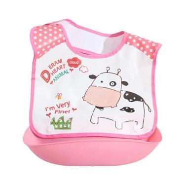 Imagem de Babador Impermeável Para Bebê Com Bolso 3D Removível Para Alimentos, B