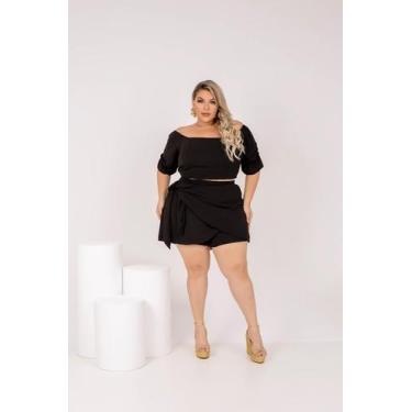 Imagem de Conjunto Short Saia e Cropped Plus Size Fresquinho Casual - Império, P