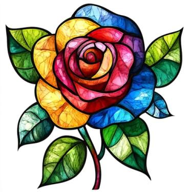 Imagem de Lindo enfeite para pendurar carro de flor, pingente de espelho retrovisor de carro plano 2D, acessórios de pingente interior automotivo para janela, mochila, chaveiro, árvore de Natal, presente, 8 x 8