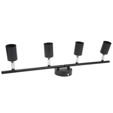 Imagem de GLOGLOW Luminária de Teto Com 4 Trilhos Pretos Claros, Kits Completos Kit de Iluminação de Trilhos Refletores Ajustáveis ​​Cabeças Refletor de Teto Regulável para Quartos, Cozinhas, Espaços