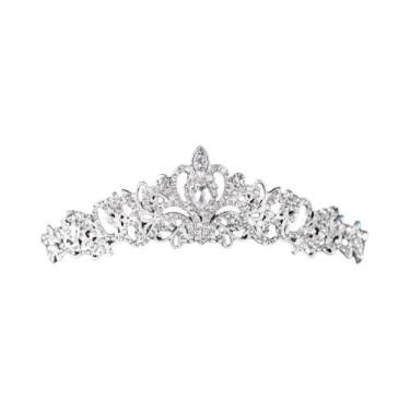 Imagem de Tiara De Cristal Prateada Para Noivas, Coroa De Princesa Com Diamantes
