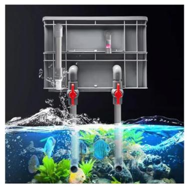Imagem de Filtro de caixa de grande volume de negócios com cachoeira e fluxo de água ajustável - Sistema externo de circulação de água DIY para aquários, lagoas - Filtro de aquário