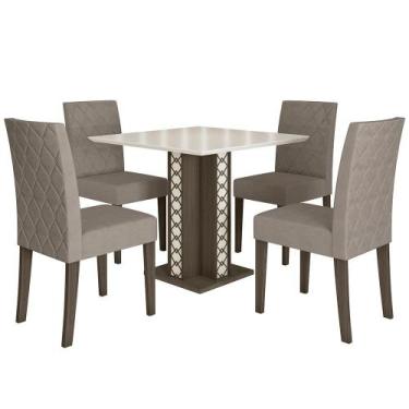 Imagem de Kit Mesa de Jantar Isis Com Vidro com 4 Cadeiras Jade - Poliman, Amend