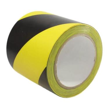 Imagem de Fita Demarcação Solo 10cm X 30MT - Furnapack, Amarelo e Preto
