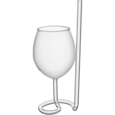 Imagem de Taça Vinho água Home&co Com Canudo Borossilicato 300ml 21x6
