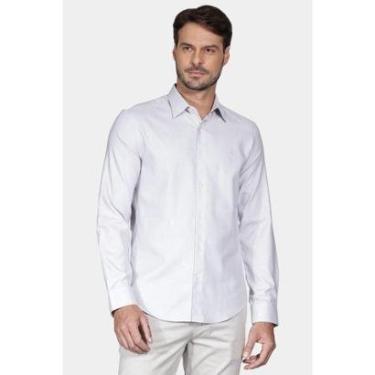 Imagem de Camisa Aramis Manga Longa Slim Algodão Egípcio Fio 50 Cinza-Masculino
