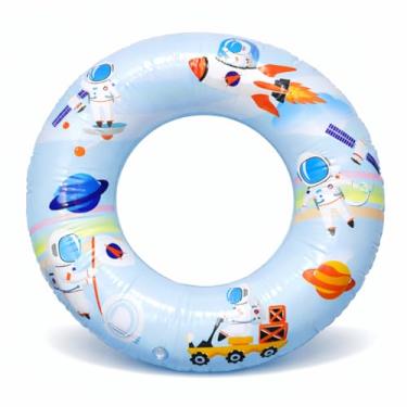 Imagem de Boia Inflável Infantil Redonda Tema Espaço Astronauta – Piscina e Praia – Diversão para Crianças – Tamanhos 60cm 70cm 80cm 90cm (70 cm)