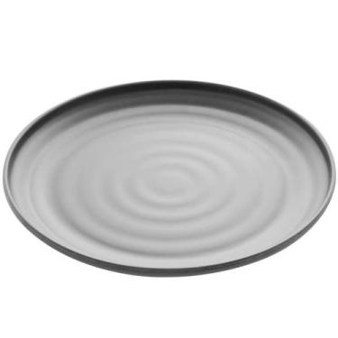 Imagem de Prato Lyor de Melamina Raso Preto 25,5cm Avulso Tóquio com Relevo para