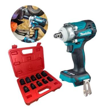 Imagem de Chave de Impacto 1/2 pol 18v Makita Dtw300z sem bateria + Jogo de soqu